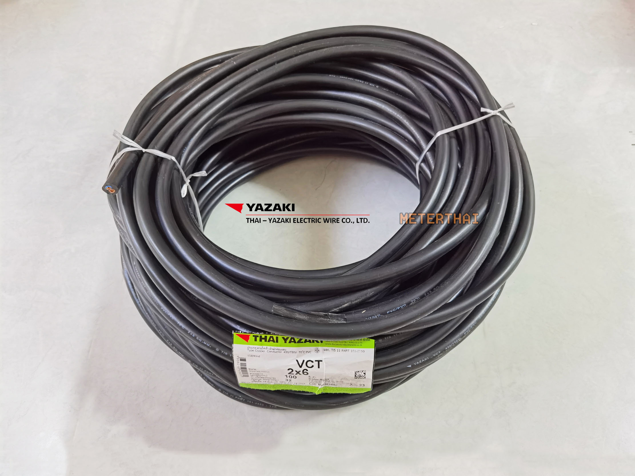 THAI YAZAKI VCT 2x6 Sqmm ไทยยาซากิ ขดละ 10 เมตร