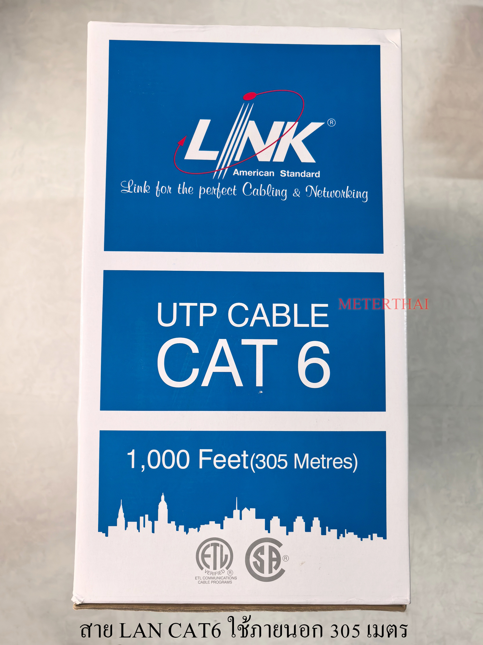 LINK สาย LAN CAT6 OUTDOOR ขนาด 305 เมตร รุ่น US-91060UT สายแลนใช้ภายนอก